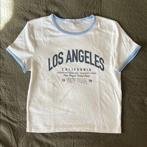 White and Blue Graphic T-Shirt